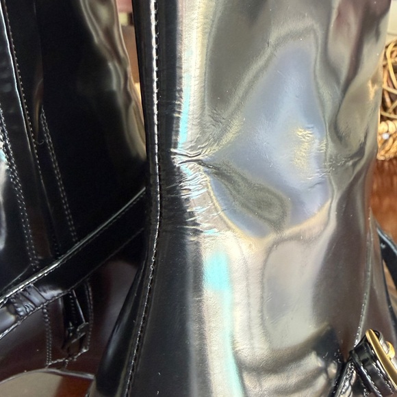 Saint Laurent Black Patent  Lee Pointed Toe Ankle Boots Accents NWT - Picture 13 of 16